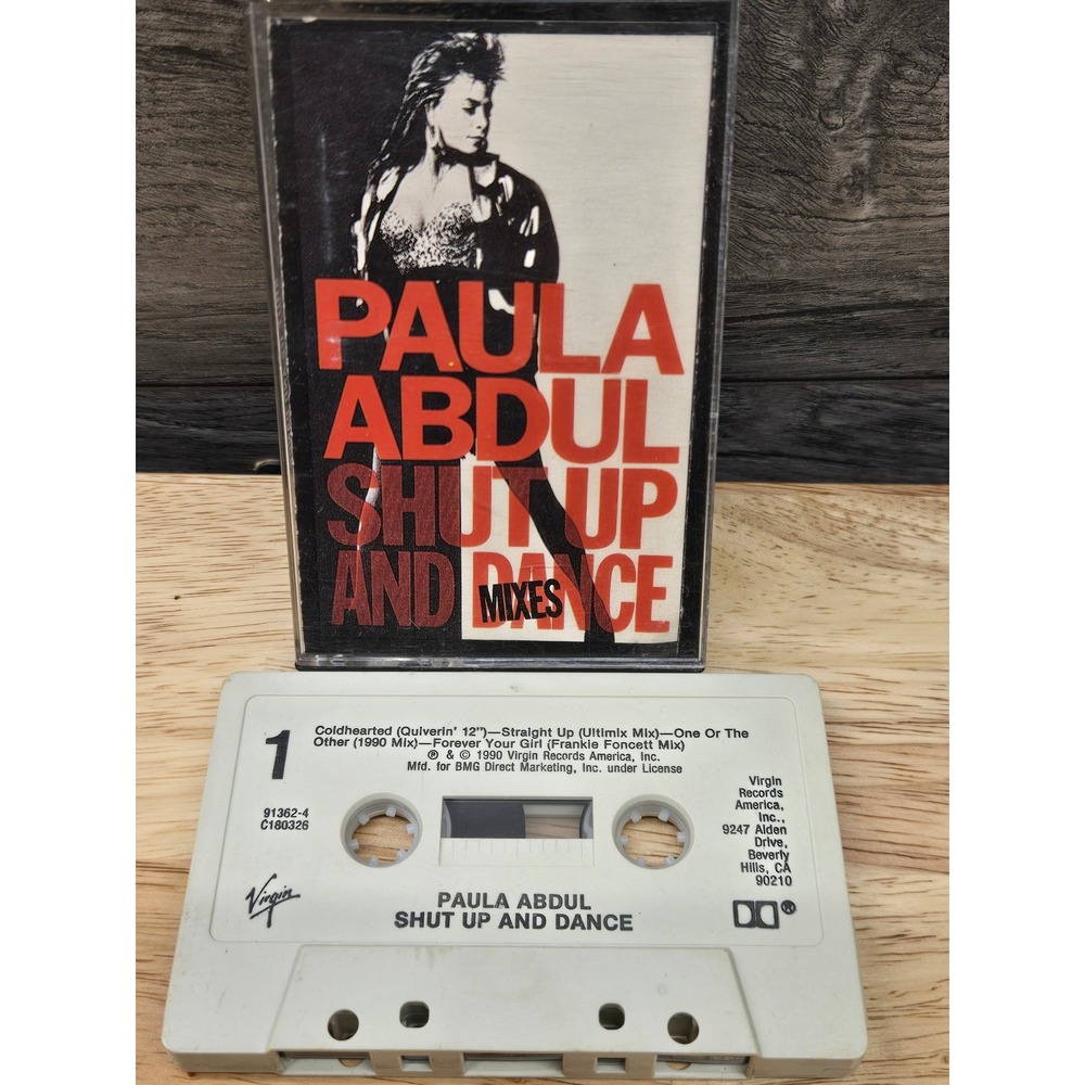 Paula Abdul Shut Up and Dance Mixes Cassette Tape 1990 Virgin Records 91362-4
